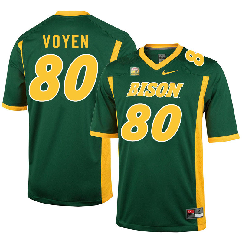Men #80 Andy Voyen North Dakota State Bison College Football Jerseys Sale-Green